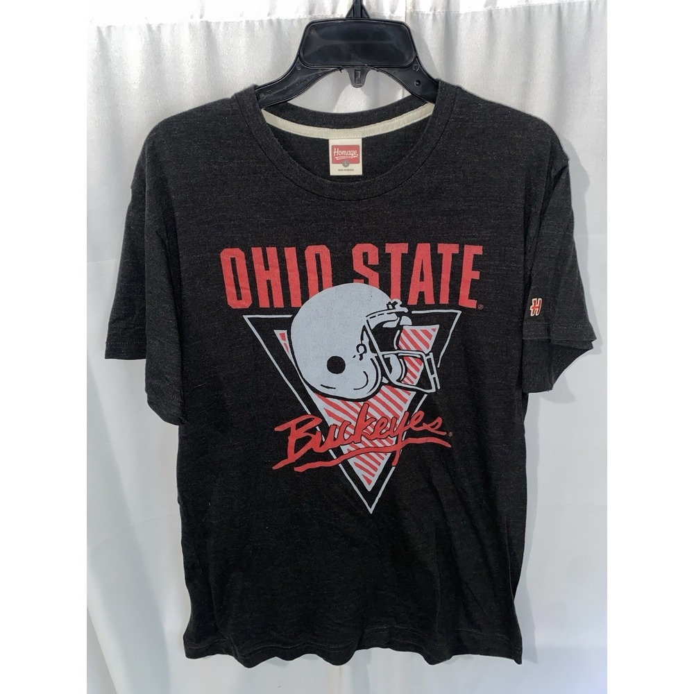 Homage Ohio State University Buckeyes Football Triangle Logo T Shirt Large